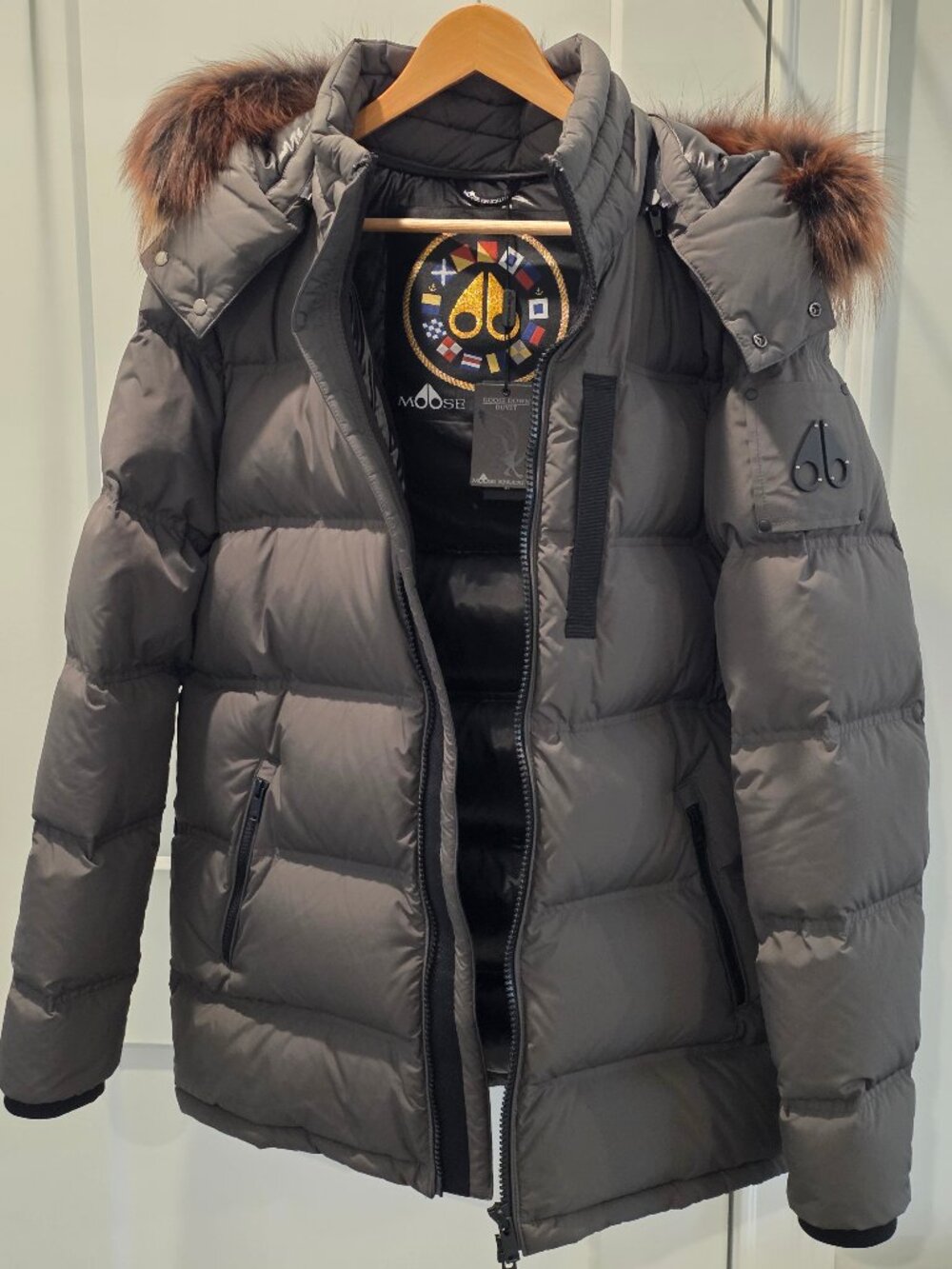 Moose Knuckles Men's Jacket - New w/ Tags - Size M - Sage Green - Real Fur - 30"